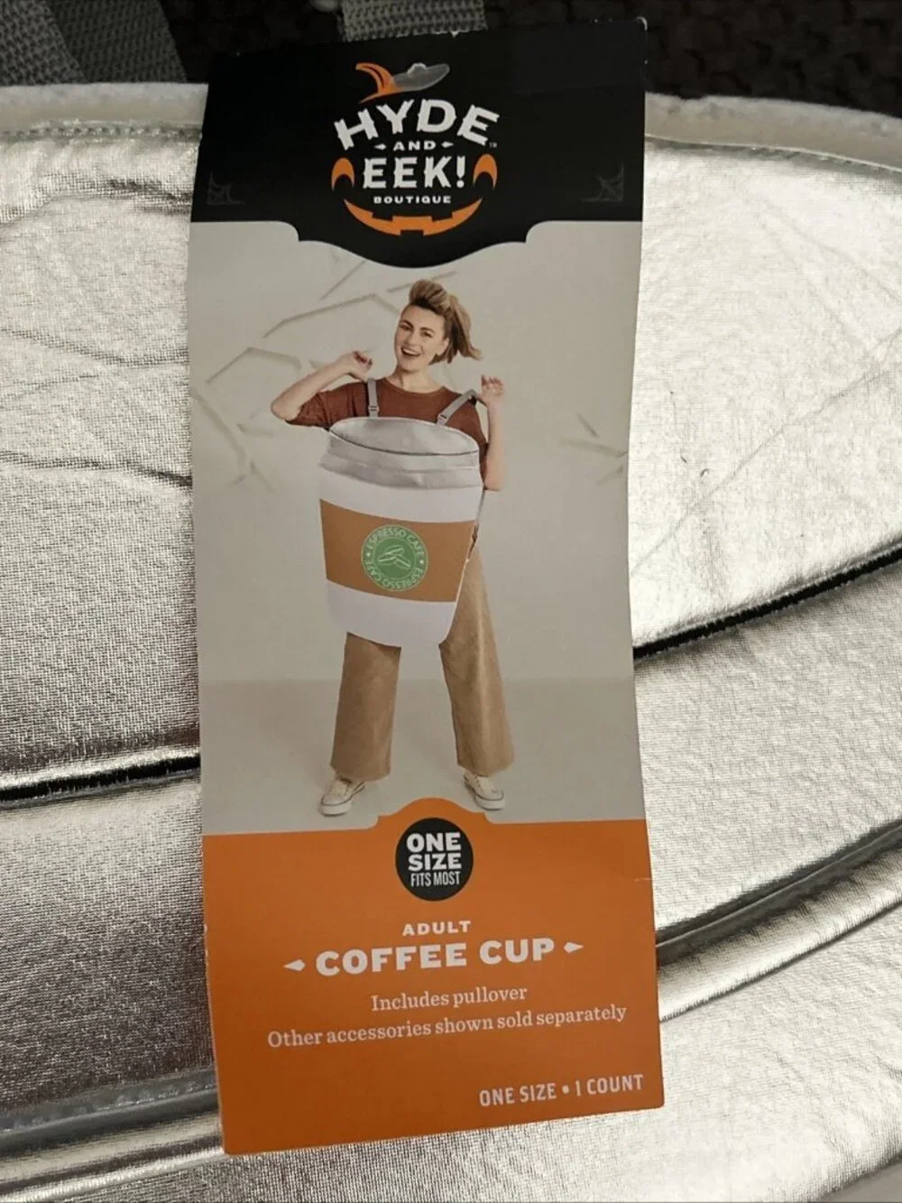 Adult Hyde & EEK To Go Coffee Cup Halloween Costume One Size Espresso Latte NWT